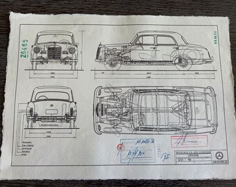 Zeichnung Mercedes Etsy