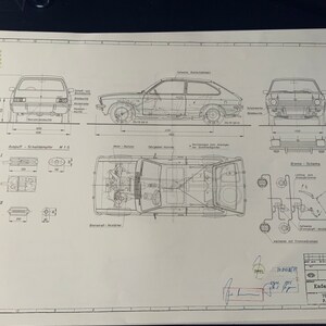 Opel Kadett C City 1975 VFL construcción dibujo ARTE trabajo