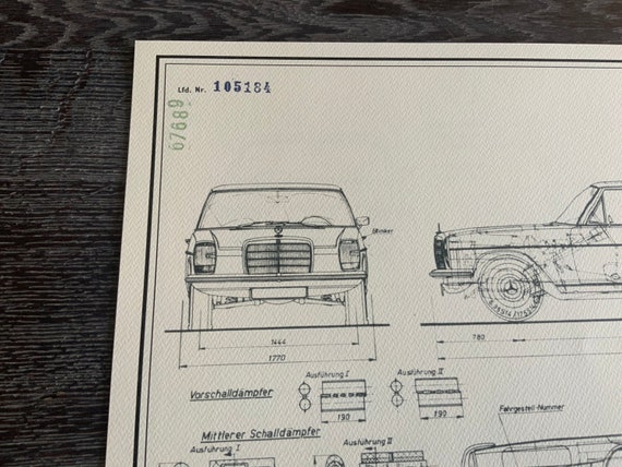 メルセデスベンツ W 114 230 /8 ストローク 8 1967 構造図 ART 作業