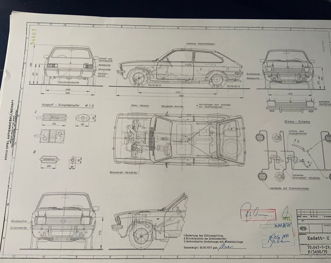 Opel Kadett C City 1977 NFL design drawing ART work
