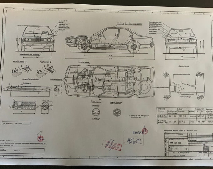 E24 Sharknose 628 CSI VFL 1879 construction drawing ART work blueprint