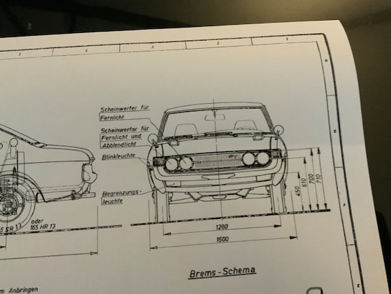 Toyota Celica 1600 ST 1973 Construction Drawing ART Work Blueprint
