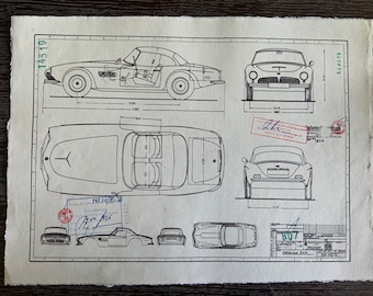 BMW 507 1956 構造図 ART 作品 - Etsy 日本