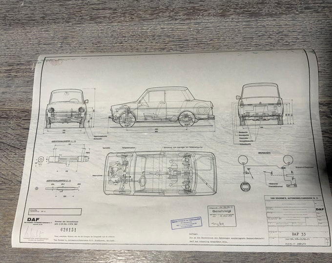 DAF 33 1971 construction drawing ART work Blueprint