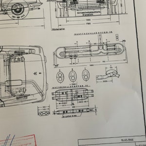 Citroen DS 21 Pallas 1966 construction drawing ART work blueprint image 4