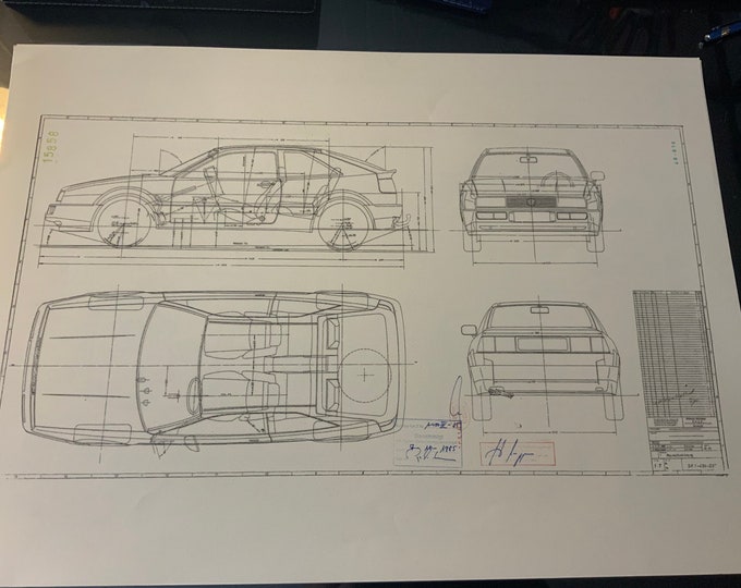Corrado Type 53J 1985 construction drawing ART work Blueprint
