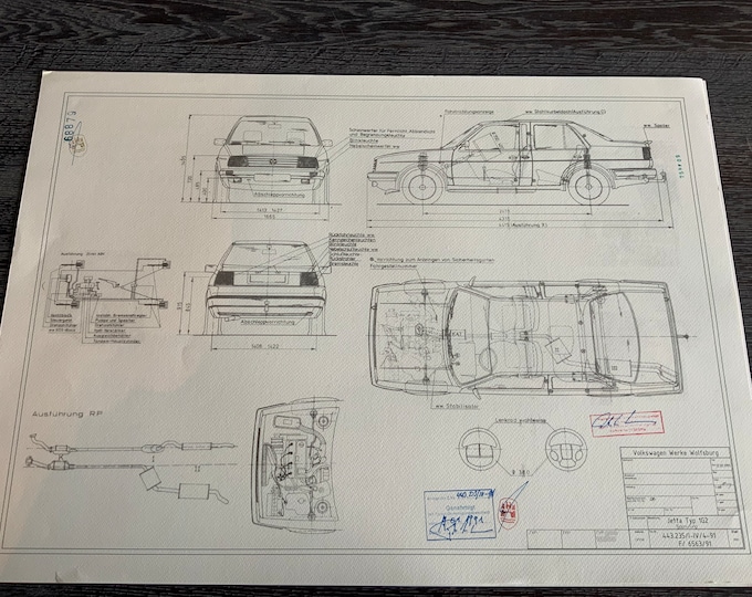 Jetta Typ1G2 1991 design drawing ARTwork