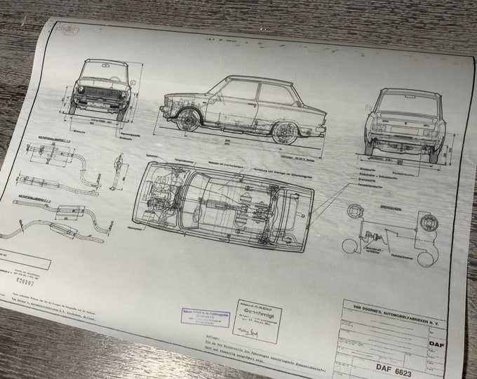 DAF 6623 1972 construction drawing ART work Blueprint