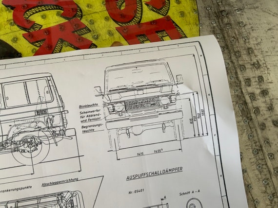 Land Cruiser LJ 70 From 1985 Toyota Construction Drawing ART Work