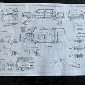 Volvo 740 Limousine 1984 design drawing ART work