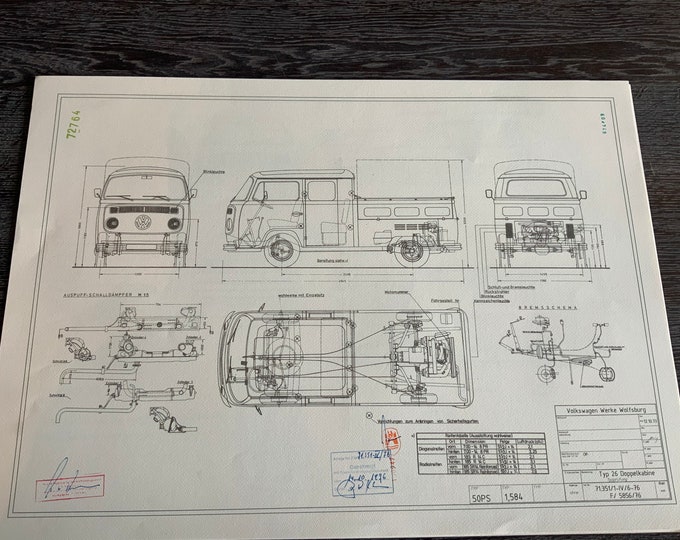 T2 Type 26 Doka 1973 construction drawing ART work blueprint