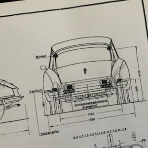 Citroen DS 21 Pallas 1966 construction drawing ART work blueprint image 8