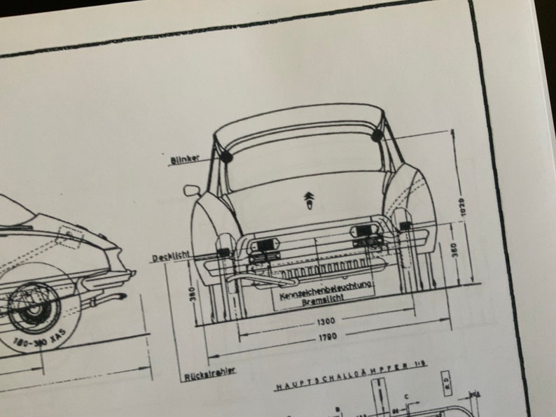 Citroen DS 21 Pallas 1966 construction drawing ART work blueprint image 8