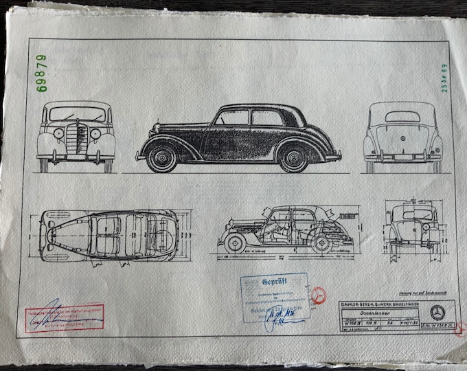 Construction drawing ART work W136 IV inner steering wheel 1936