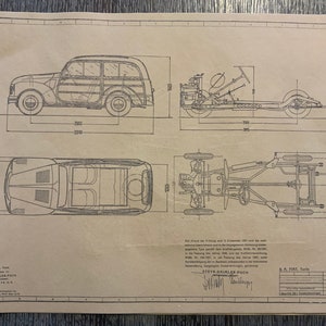 Fiat Topolino 500 C station wagon design drawing ARTwork