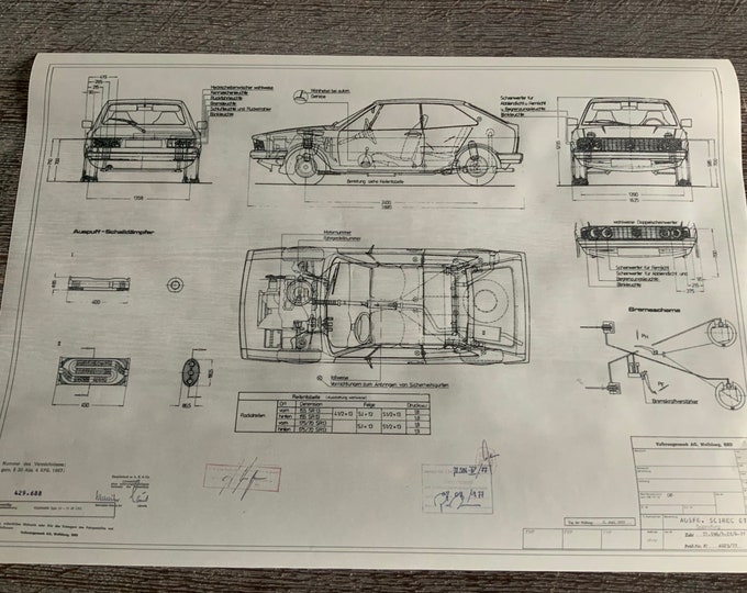 Scirocco GT 70 Type 53 1977 construction drawing ARTwork