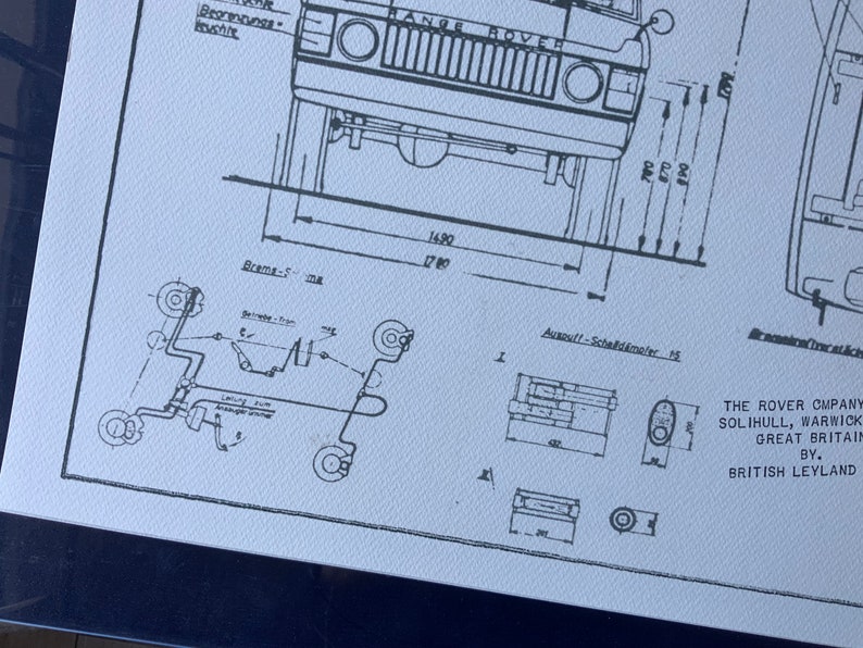 Range Rover 1971 Artwork Construction Drawing Blueprint - Etsy Australia