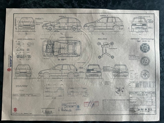 スズキ スイフト 1988 EA 35 S 構造図 ART 作業設計図 - Etsy 日本