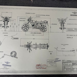 Construction drawing ART work Zündapp KE 50 1980