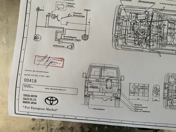 Tokoページ Land Cruiser LJ 70 From 1985 Toyota Construction Drawing ART Work