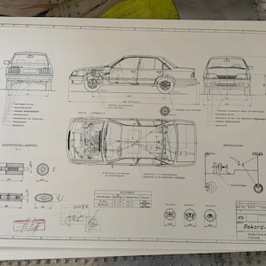 Opel Rekord E Limousine -A 1.8 Zno.5374 1982 construction drawing ART work blueprint