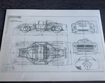 フェラーリ ディーノ スポーツ ル・マン 1966 設計図 アートワーク