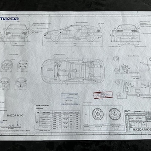 Mazda MX 3 1991 design drawing ART work