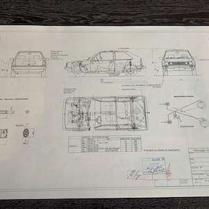 Polo 86 C Coupé 1980 construction drawing ART work Blueprint
