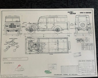 Land Rover Series III 1970 109" ARTwork Construction Drawing Blueprint