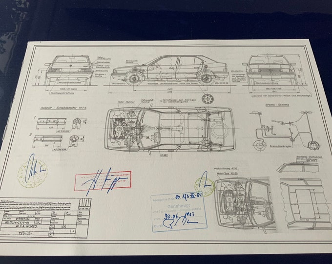 Alfa Romeo TYPE 33 1983 construction drawing ART work