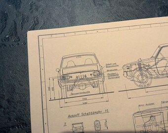 Mazda 1300 Sedan 1972 Construction Drawing ART Work Blueprint - Etsy