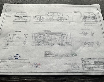 Datsun Nissan 160 J 72PS 1976 (JPL 710 T) Construction Drawing ART