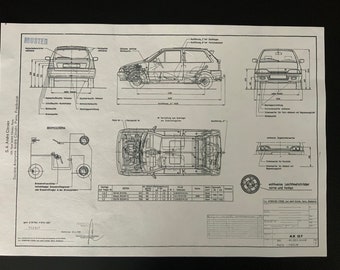 シトロエン AX GT 1988 建設図面 ART ワーク 設計図 - Etsy 日本