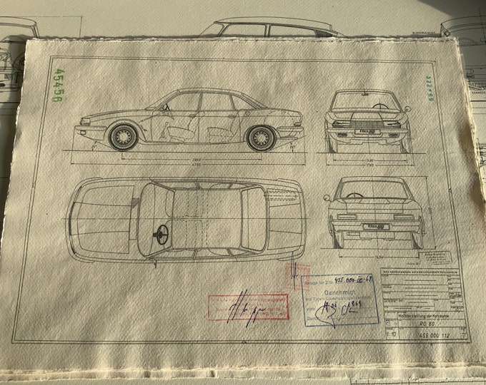 NSU RO 80 1969 construction drawing ART work blueprint