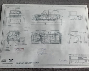 トヨタ ランドクルーザー シリーズ70/2 1990年 デザイン図面 アート