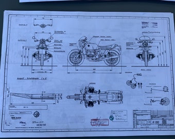 BMW R 100 de 1980 dibujo de diseño ARTwork