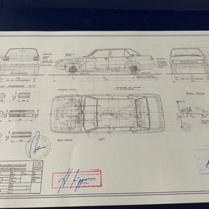 Alfa Romeo Giulietta 116 1977 construction drawing ART work