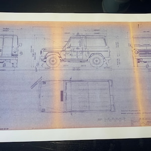 Mercedes G-Class W460 Short Construction Drawing ART work Blueprint