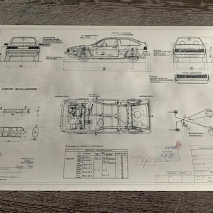 Scirocco Type 53 B Engine HR 63KW 1980 Design drawing ARTwork