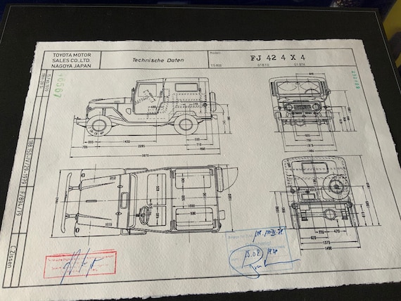 トヨタ ランドクルーザー FJ 40 / 42 1979 セダン 建設図面 アート