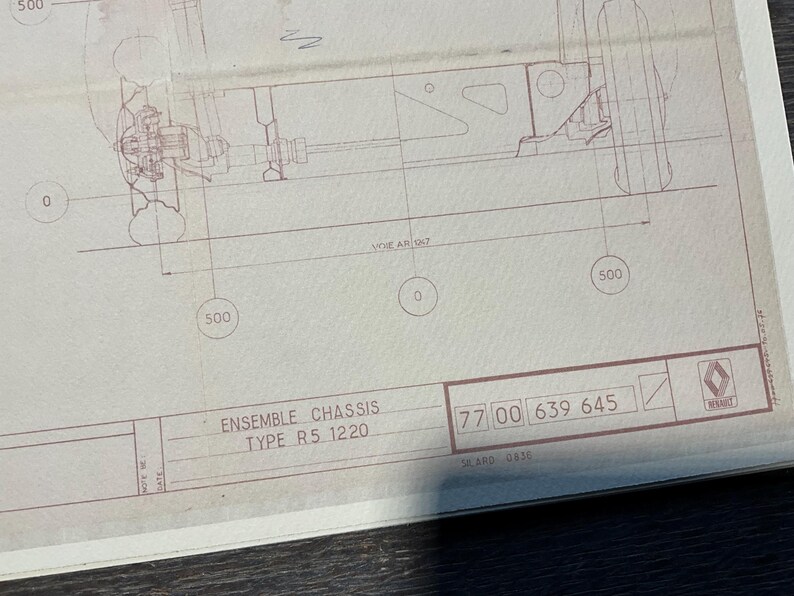Renault R5 Chassis 1220 1976 ART Work Blueprint - Etsy