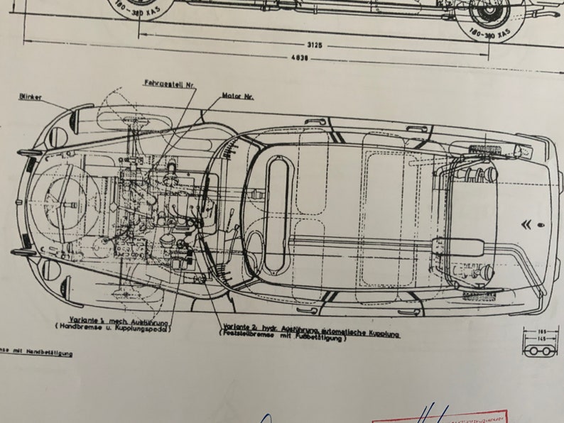 Citroen DS 21 Pallas 1966 construction drawing ART work blueprint image 5