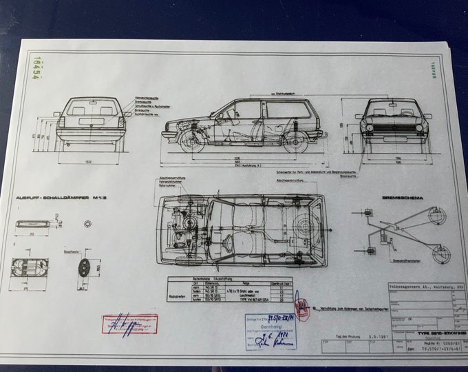 Polo Type 86 C 861C 1981 hatchback construction drawing ART work