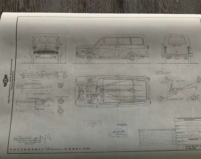 Glas Isar 700 K 1959 construction drawing ARTwork
