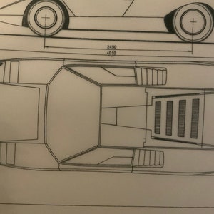 Lamborghini Countach LP 500 1970 Construction Drawing ART Work - Etsy