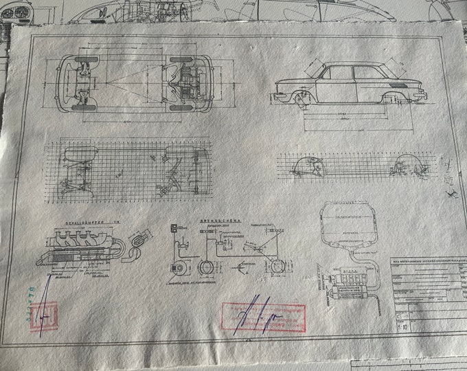 NSU Prinz alignment drawing construction drawing ART work blueprint