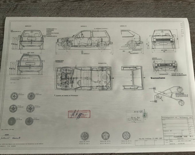 Polo Type 86L 1989 construction drawing ART work blueprint