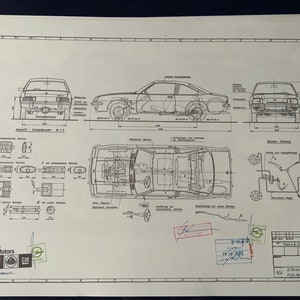 Opel Manta B GSI 20E 1977 Konstruktionszeichnung ART work