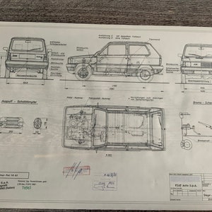 Fiat Panda 141 A1 1980 design drawing ARTwork