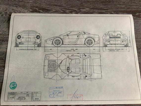 ランチア・ストラトス HF ベルトーネ 1972 設計図 アートワーク - Etsy